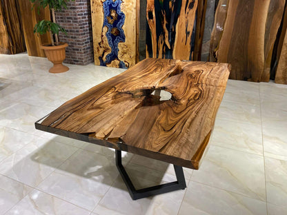 Custom Handmade Live Edge Epoxy Resin Dining Table