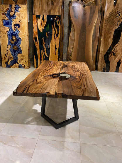 Custom Handmade Live Edge Epoxy Resin Dining Table