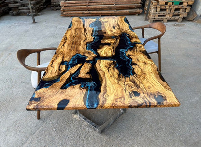 Custom Handmade Live Edge Epoxy Resin Table Top Gul Natural