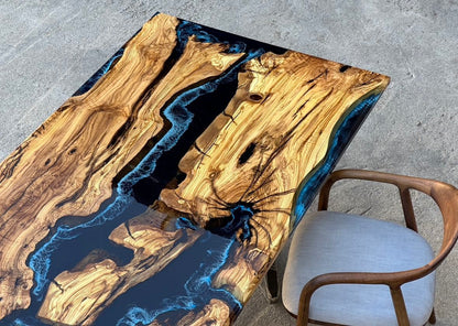 Custom Handmade Live Edge Epoxy Resin Table Top