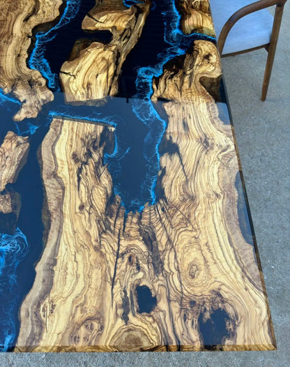 Custom Handmade Live Edge Epoxy Resin Table Top