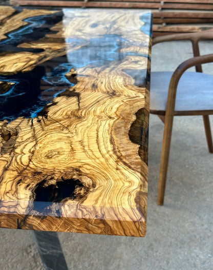 Custom Handmade Live Edge Epoxy Resin Table Top