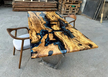 Custom Handmade Live Edge Epoxy Resin Table Top