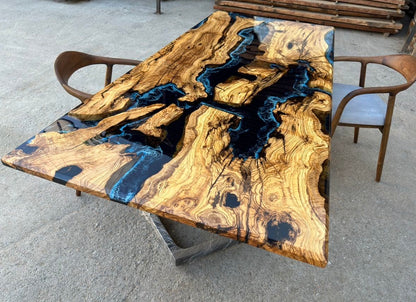 Custom Handmade Live Edge Epoxy Resin Table Top Gul Natural