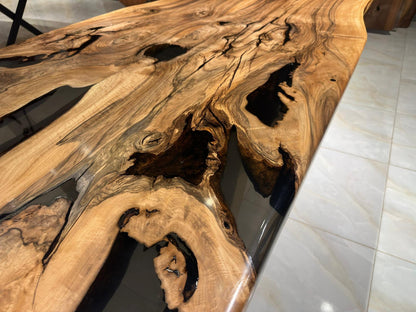 Custom Live Edge Black Epoxy Table Gul Natural