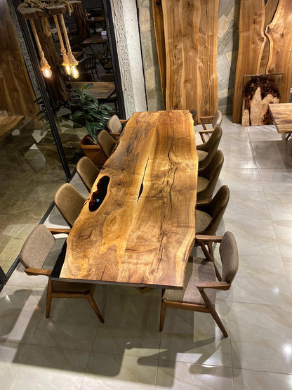 Custom Live Edge Walnut Large Dining Table Gul Natural