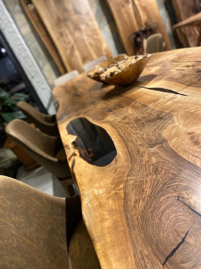 Custom Live Edge Walnut Large Dining Table