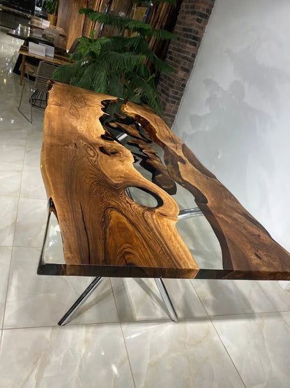 Custom Walnut Epoxy Resin Table - Made To Order