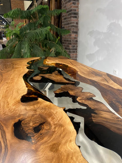 Custom Walnut Epoxy Resin Table - Made To Order