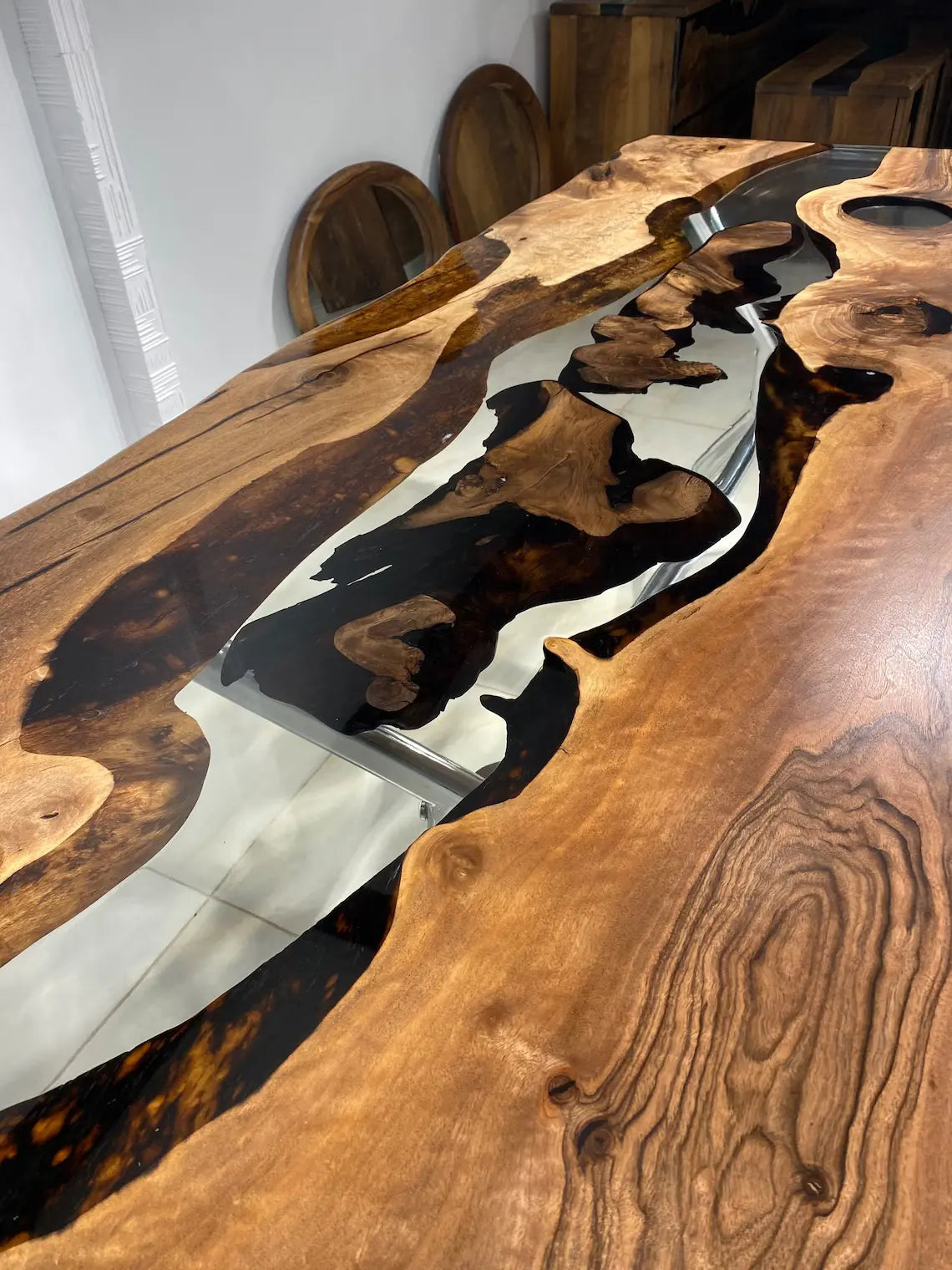 Custom Walnut Epoxy Resin Table - Made To Order Gul Natural