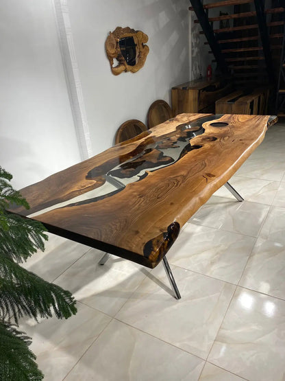 Custom Walnut Epoxy Resin Table - Made To Order