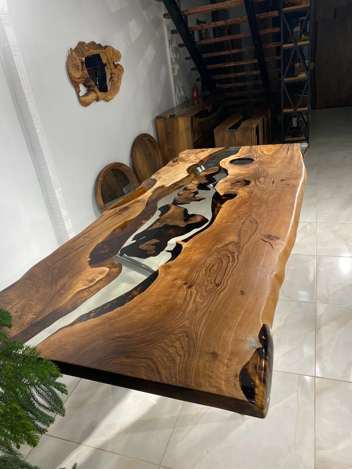 Custom Walnut Epoxy Resin Table Made To Order