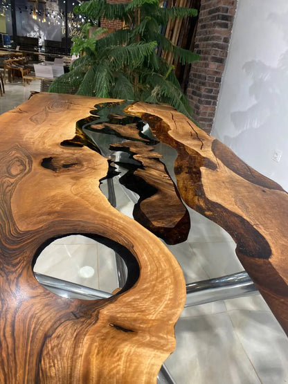 Custom Walnut Epoxy Resin Table - Made To Order