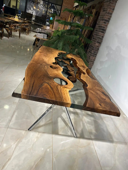 Custom Walnut Epoxy Resin Table - Made To Order