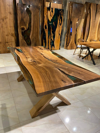 Custom Walnut Live Edge Dining Table