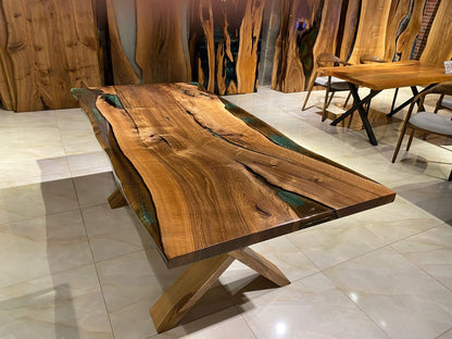 Custom Walnut Live Edge Dining Table