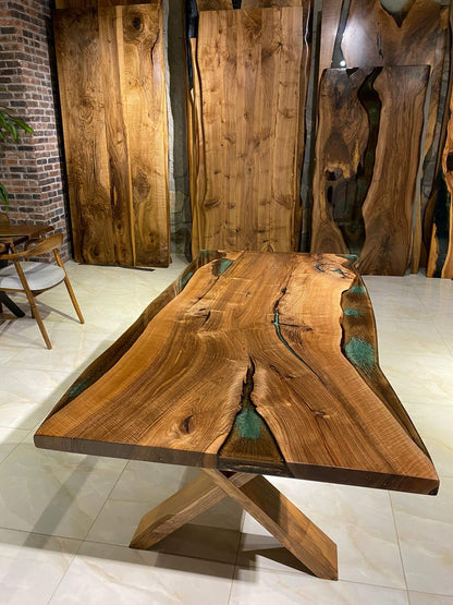 Custom Walnut Live Edge Dining Table