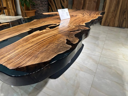 Live Edge Chestnut Wood Epoxy Table