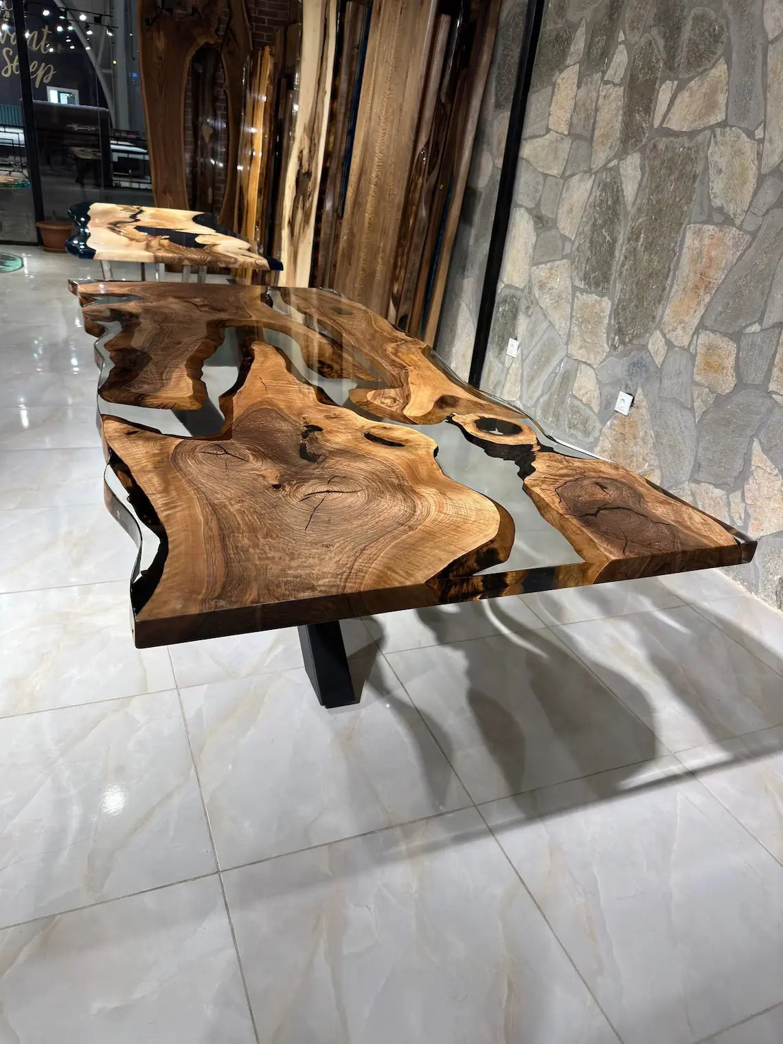 Live Edge Epoxy Resin Dining Table - Made to order