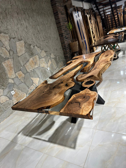 Live Edge Epoxy Resin Dining Table - Made to order