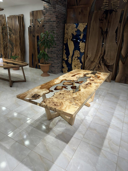 Live Edge Fusion Epoxy & Poplar Masterpiece Dining Table