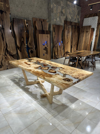 Live Edge Fusion Epoxy & Poplar Masterpiece Dining Table