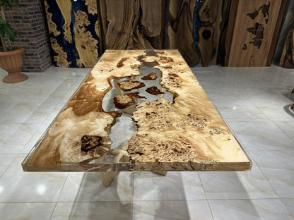 Live Edge Fusion Epoxy & Poplar Masterpiece Dining Table