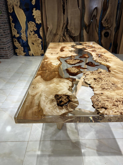 Live Edge Fusion Epoxy & Poplar Masterpiece Dining Table