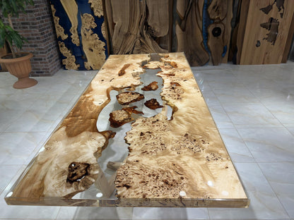 Live Edge Fusion Epoxy & Poplar Masterpiece Dining Table