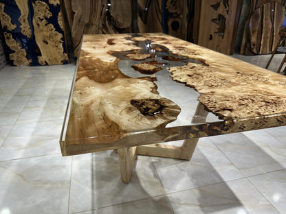 Live Edge Fusion Epoxy & Poplar Masterpiece Dining Table