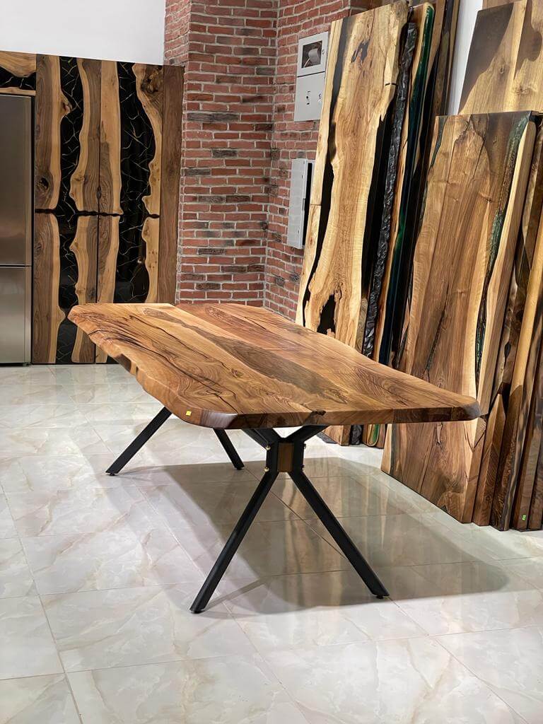 Live Edge Walnut Solid Wooden Table