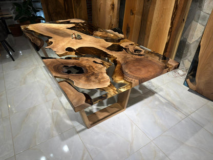 Walnut Wood Epoxy Dining Table