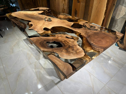 Walnut Wood Epoxy Dining Table