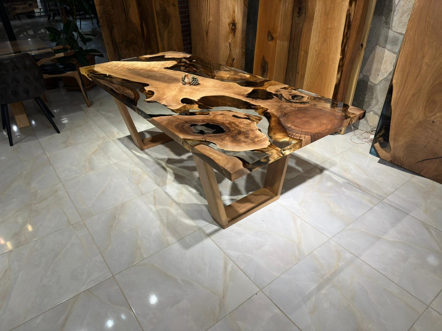 Walnut Wood Epoxy Dining Table