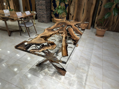 Water Drop Pattern Epoxy Dining Table