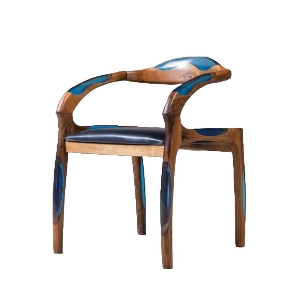 Epoxy Resin Walnut Wood Chair