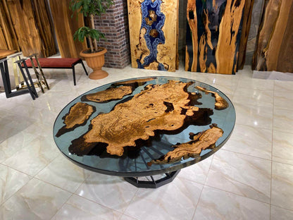 Custom Rounded Epoxy Resine Table