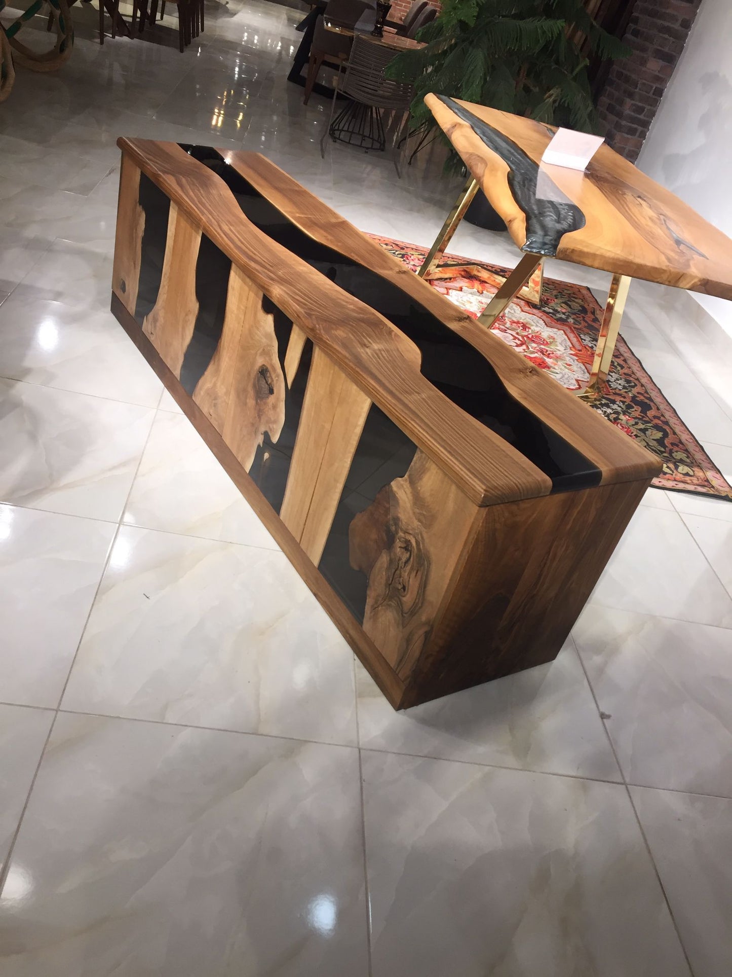 Epoxy Resin Wood TV Stand