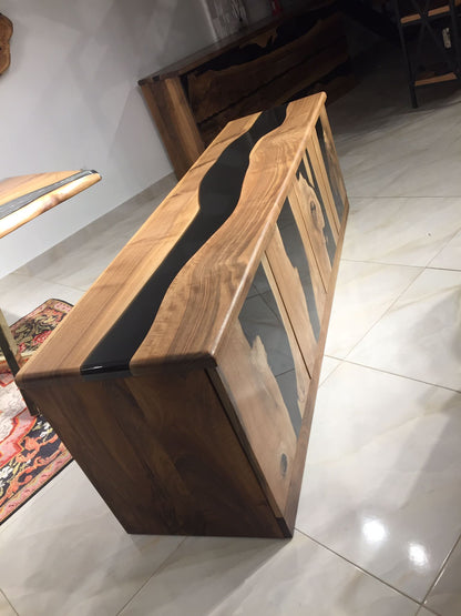 Epoxy Resin Wood TV Stand