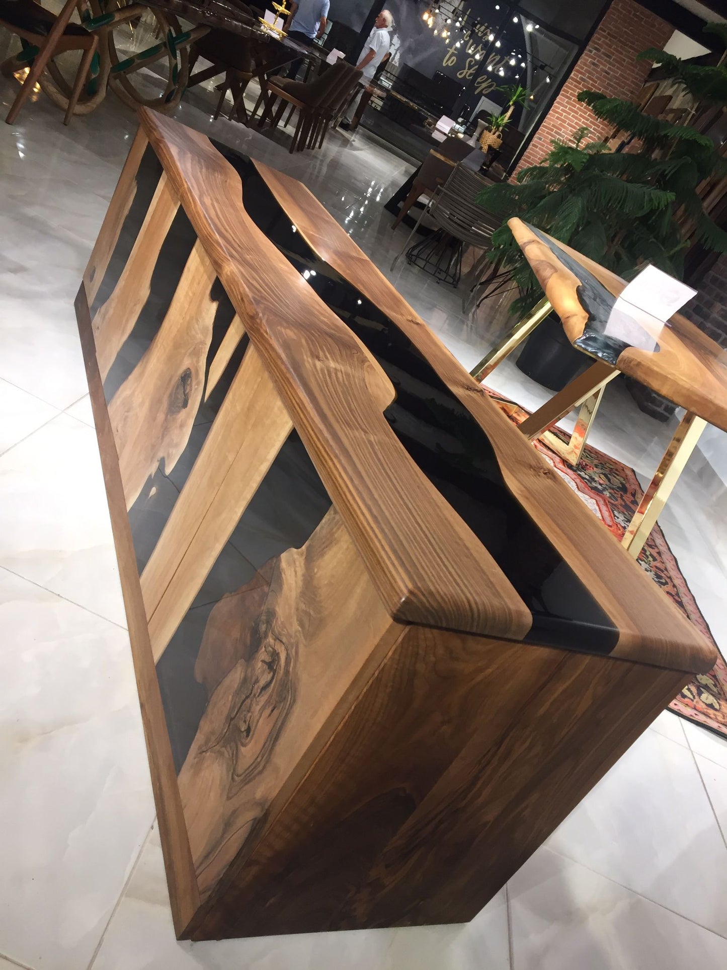 Epoxy Resin Wood TV Stand