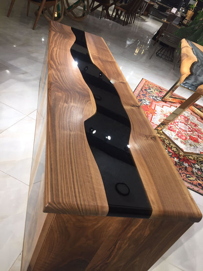 Epoxy Resin Wood TV Stand