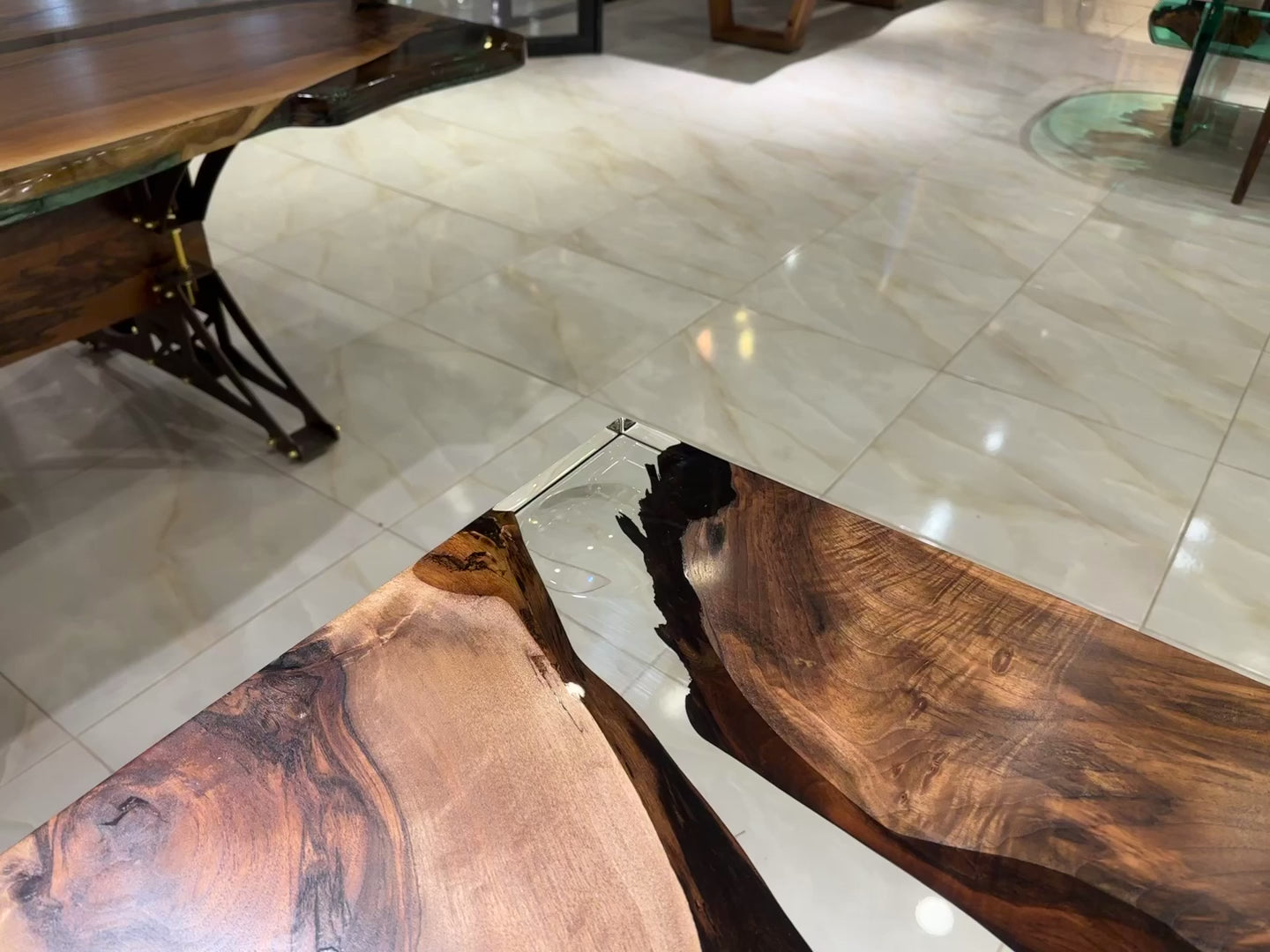 Water Drop Pattern Epoxy Dining Table Video