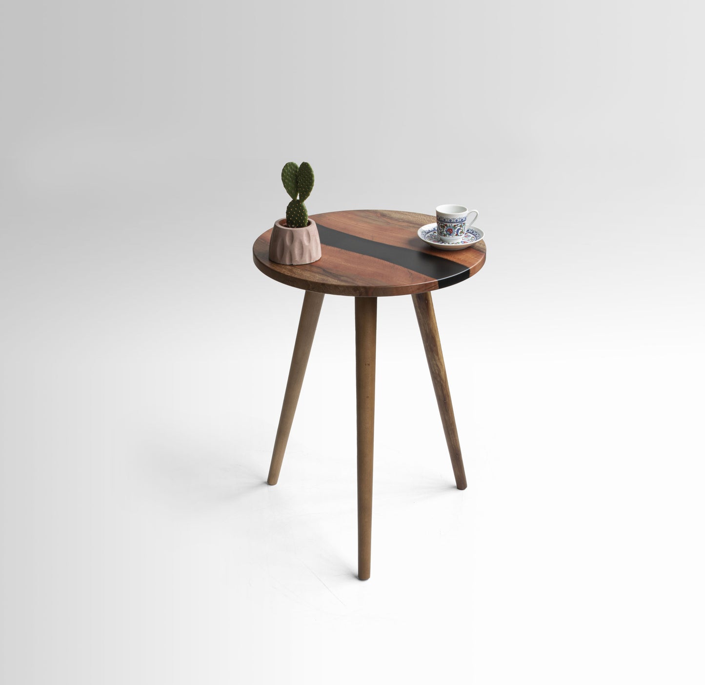 Reddish Brown Resin Side Table | End Table