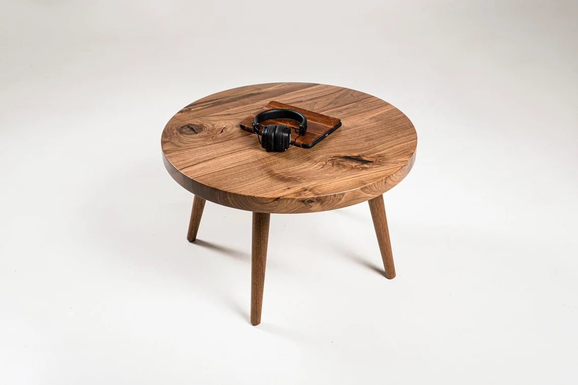 Scandinavian Round Walnut Coffee Table