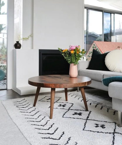 Scandinavian Round Walnut Coffee Table