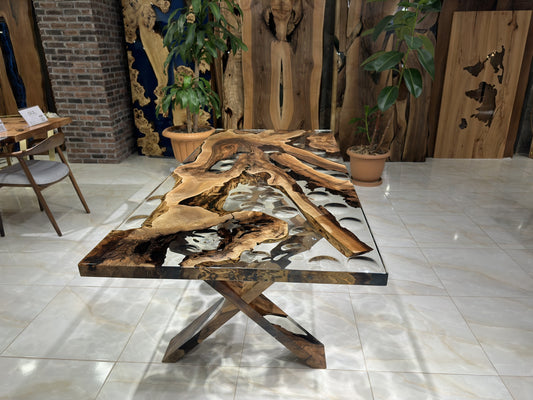 Water Drop Pattern Epoxy Dining Table