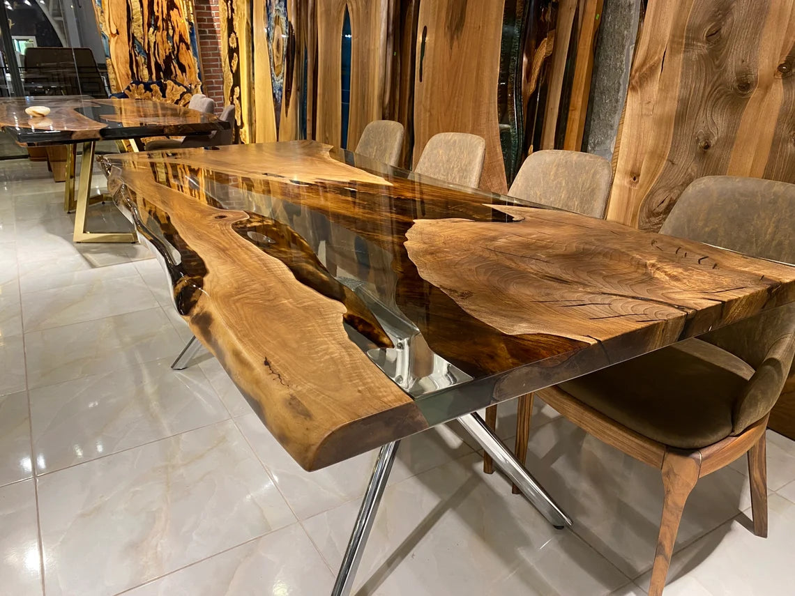 Live Edge Epoxy Dining Table - Made To Order - Gul Natural